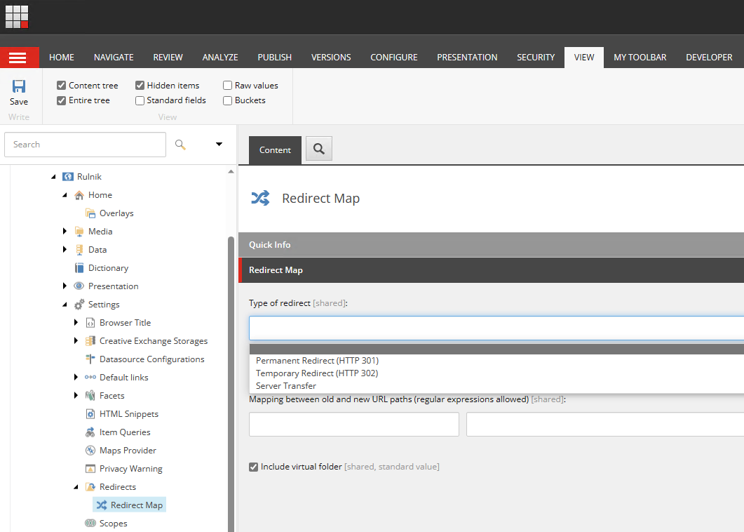 Sitecore SXA Redirect Map