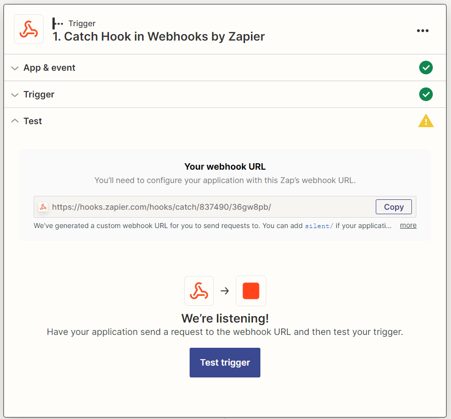 Zap Webhook URL