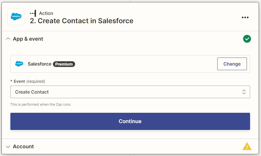 Create Contact in Salesforce